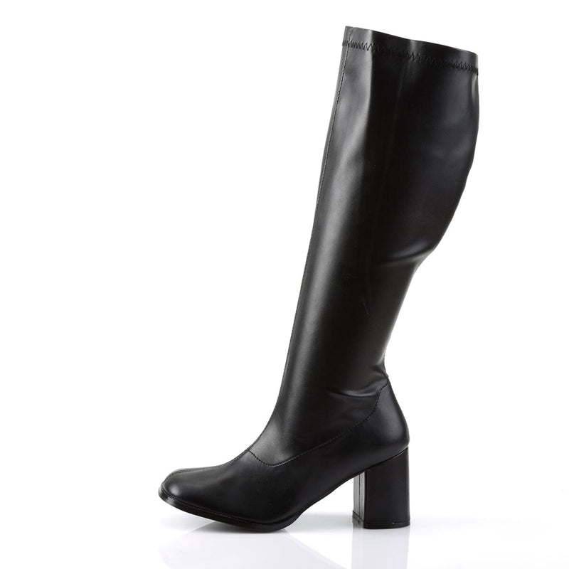 Funtasma GOGO-300WC Knee High Boot (Black Stretch Pu)