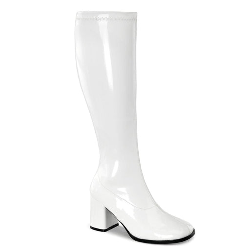 Funtasma GOGO-300WC Knee High Boot (White Stretch Patent)