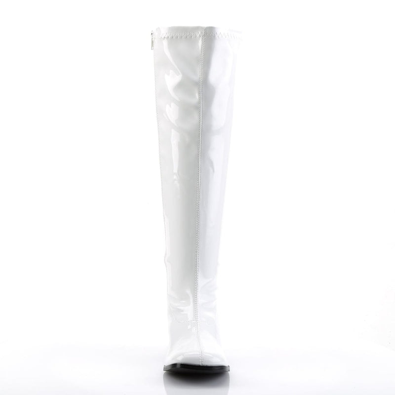 Funtasma GOGO-300WC Knee High Boot (White Stretch Patent)