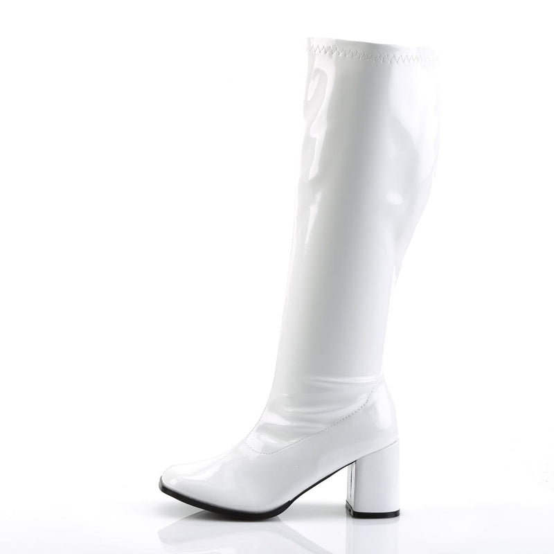Funtasma GOGO-300WC Knee High Boot (White Stretch Patent)