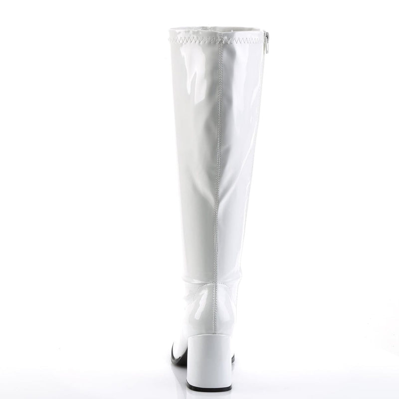 Funtasma GOGO-300WC Knee High Boot (White Stretch Patent)