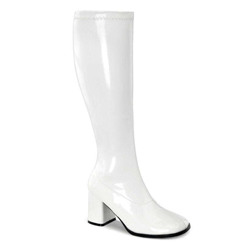 Funtasma GOGO-300WC Knee High Boot (White Stretch Patent)
