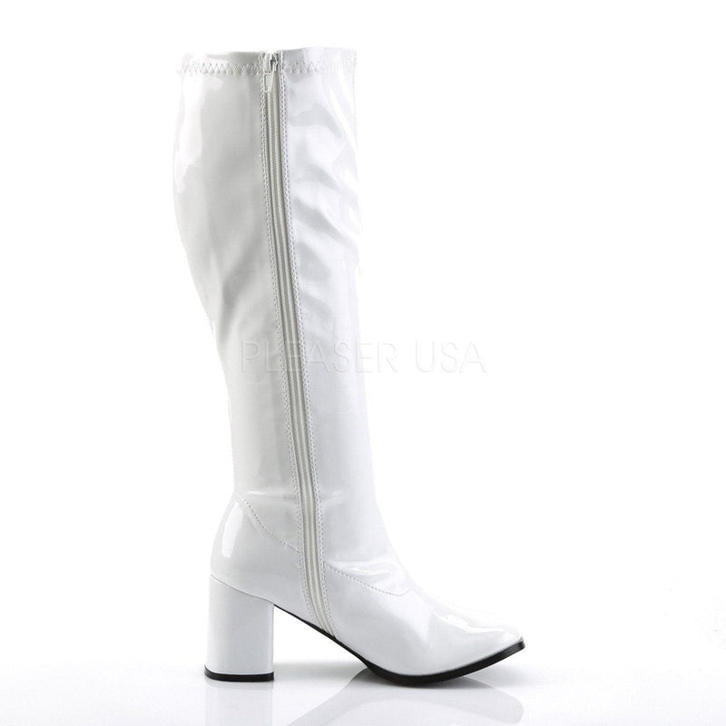 Funtasma GOGO-300WC Knee High Boot (White Stretch Patent)