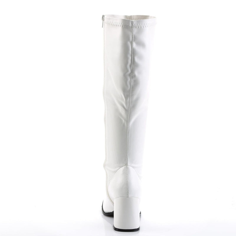 Funtasma GOGO-300WC Knee High Boot (White Stretch Pu)