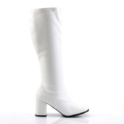 Funtasma GOGO-300WC Knee High Boot (White Stretch Pu)
