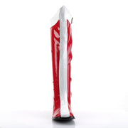 Funtasma GOGO-305 Knee High Boot (Red-White Stretch Patent)