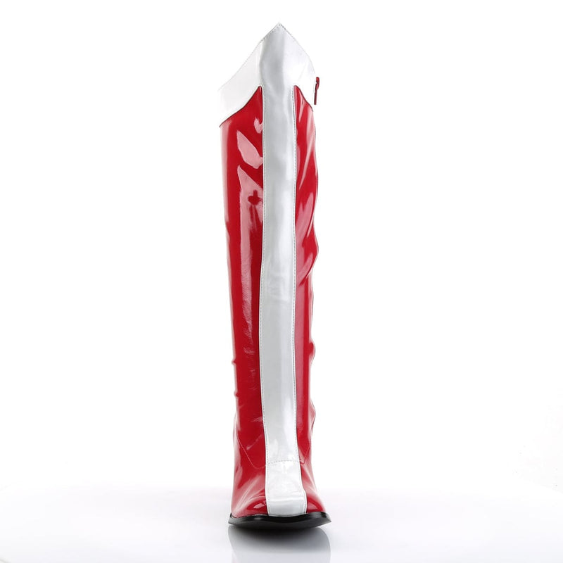 Funtasma GOGO-305 Knee High Boot (Red-White Stretch Patent)