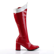 Funtasma GOGO-305 Knee High Boot (Red-White Stretch Patent)