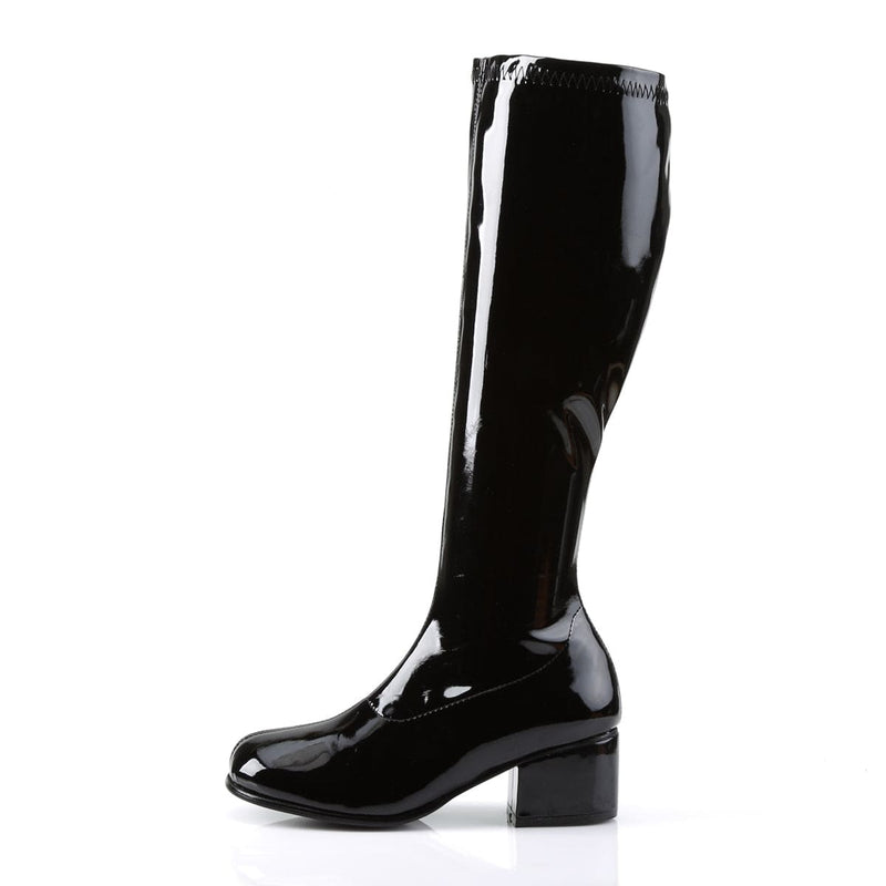 Funtasma RETRO-300 Knee High Boot (Black Stretch Patent)