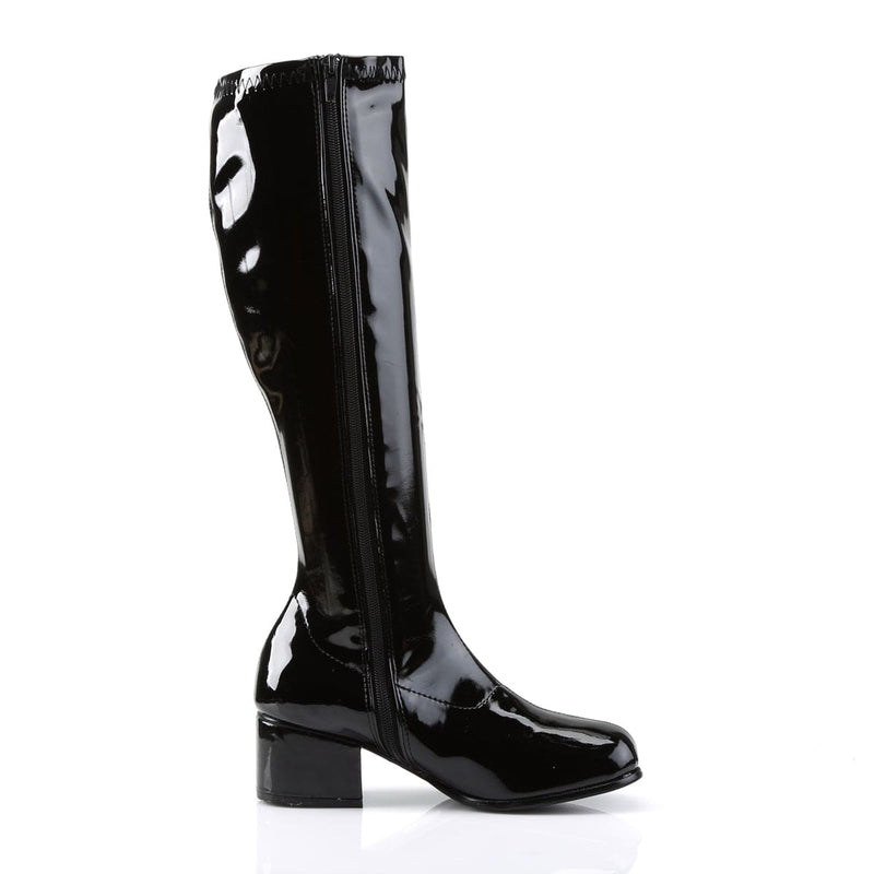 Funtasma RETRO-300 Knee High Boot (Black Stretch Patent)