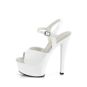GLEAM-609 White Patent/White Platform Sandal Pleaser US Size (Women's): 5
