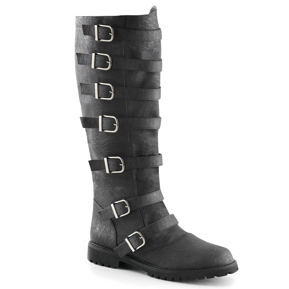 GOTHAM-110 Black Pu Knee Boots