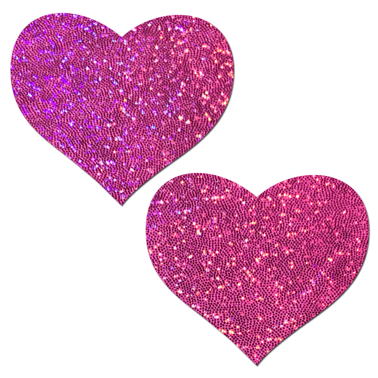 Hot Pink Glitter Heart Nipple Pasties