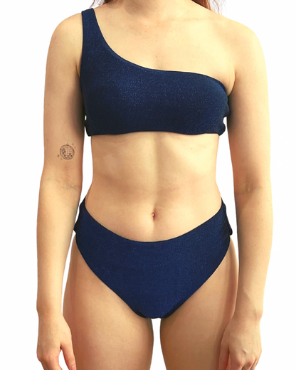 Navy Blue Shimmer Bikini Set