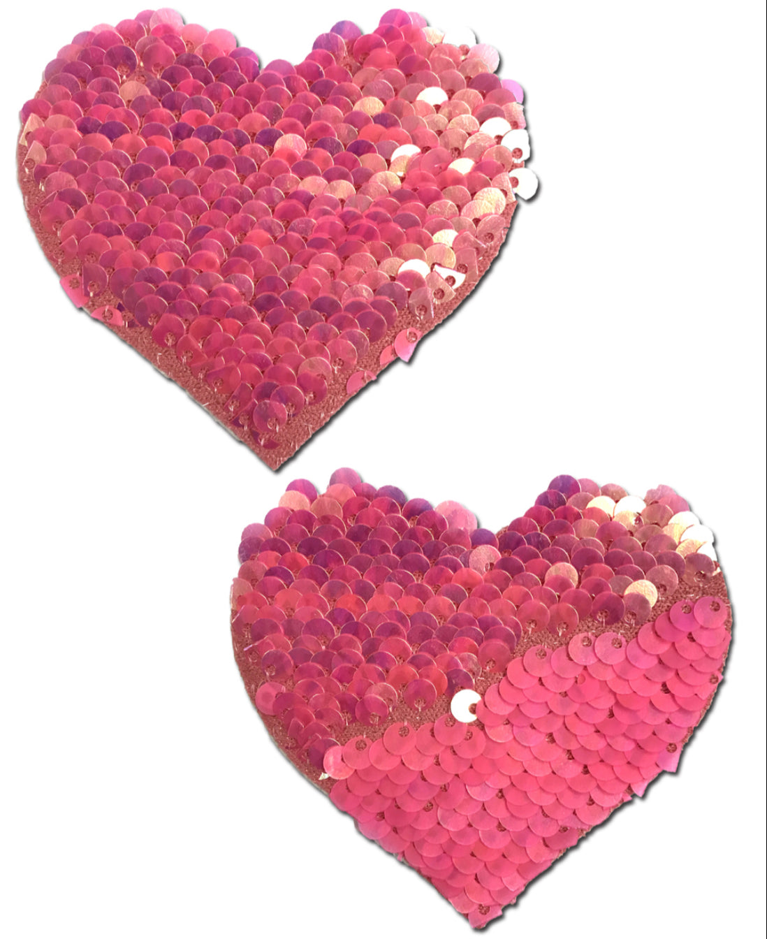 Love: Hot Pink & Matte Pink Color Changing Sequins Nipple Pasties