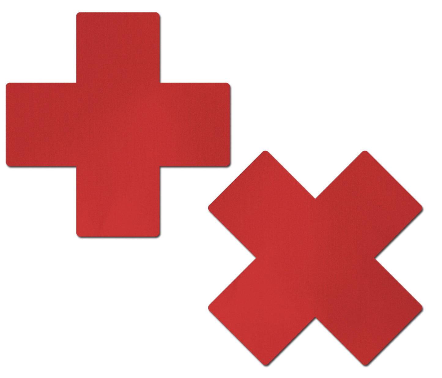 Plus X: Red Matte Cross Nipple Pasties