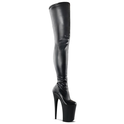 INFINITY-4000 Black Stretch Faux Leather Boot