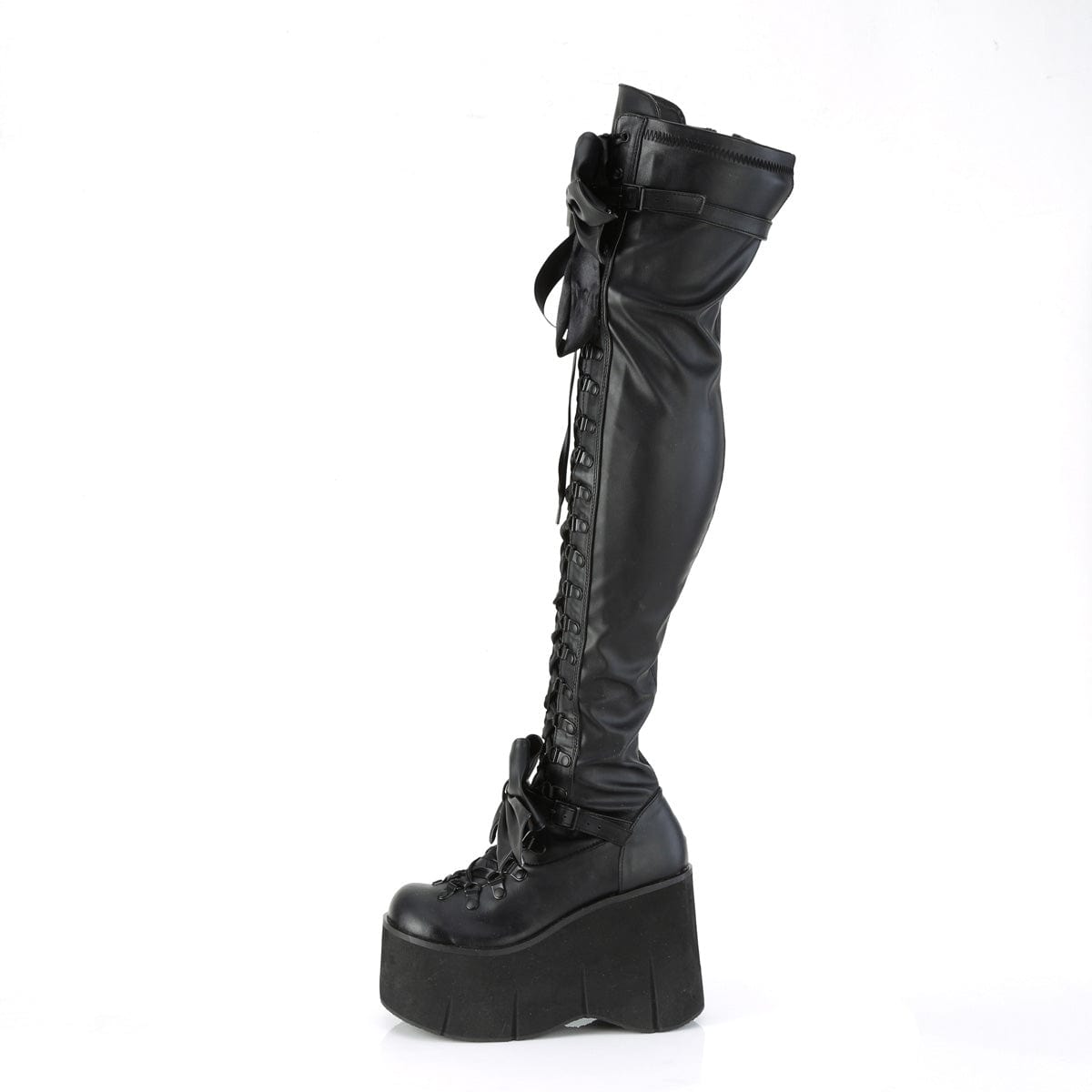 KERA-303 Black Stretch Vegan Leather Thigh Boot Demonia US Size (Women's): 5