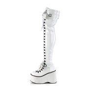 KERA-303 White Stretch Patent Thigh Boot Demonia US Size (Women's): 5