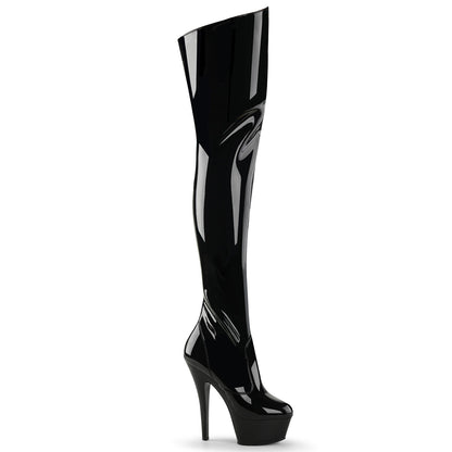 KISS-3010 Black Patent Thigh Boot