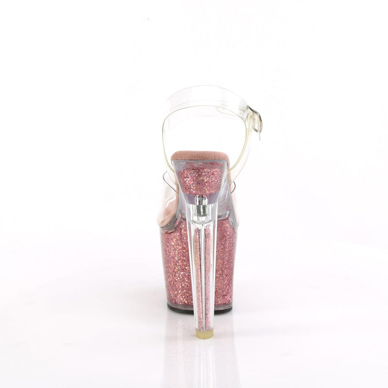 LOVESICK-708SG Clear/Pink Multi Iridescent Glitters Pleaser US Size (Women's): 5