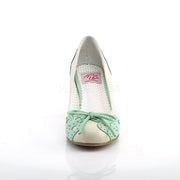Pin Up Couture WIGGLE-17 Cream-Mint Faux Leather