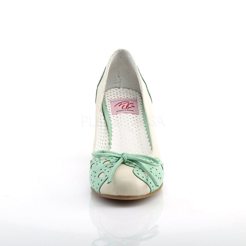 Pin Up Couture WIGGLE-17 Cream-Mint Faux Leather