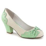 Pin Up Couture WIGGLE-17 Cream-Mint Faux Leather 5