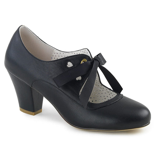 Pin Up Couture WIGGLE-32 Pump (Black Faux Leather)