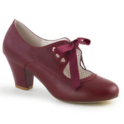 Pin Up Couture WIGGLE-32 Pump (Burgundy Faux Leather)