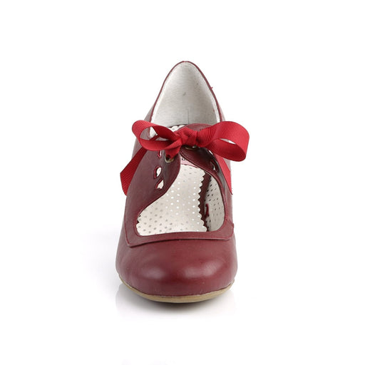 Pin Up Couture WIGGLE-32 Pump (Burgundy Faux Leather)