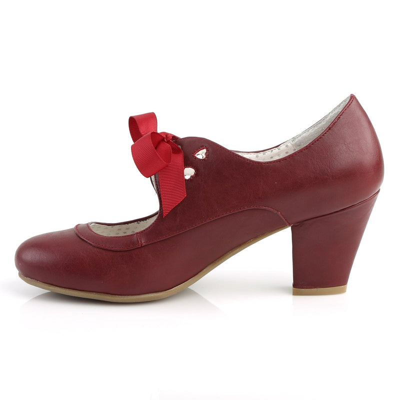 Pin Up Couture WIGGLE-32 Pump (Burgundy Faux Leather)