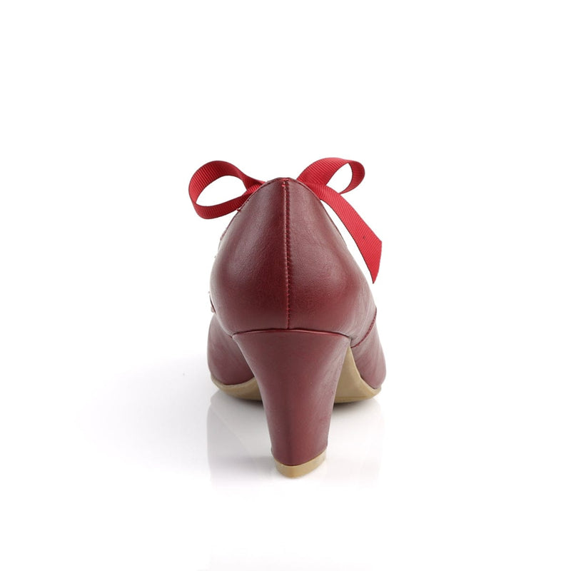 Pin Up Couture WIGGLE-32 Pump (Burgundy Faux Leather)