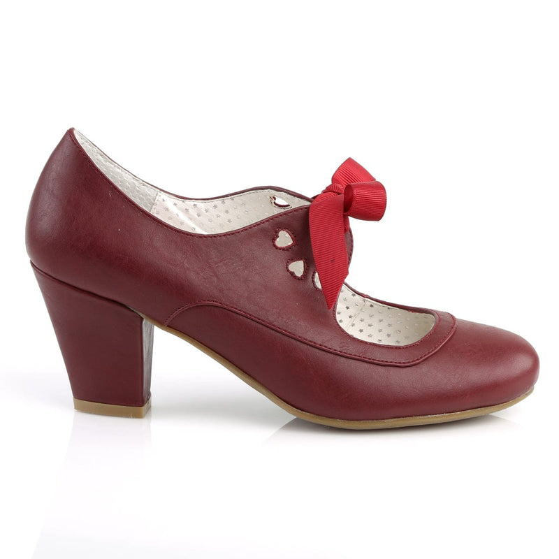 Pin Up Couture WIGGLE-32 Pump (Burgundy Faux Leather)