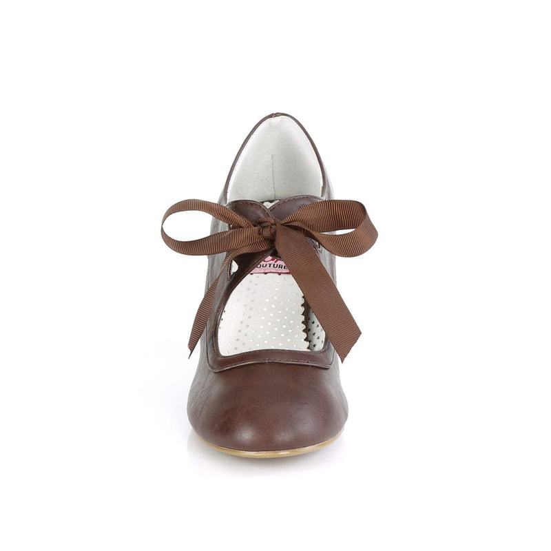 Pin Up Couture WIGGLE-32 Pump (Dark Brown Faux Leather)