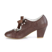 Pin Up Couture WIGGLE-32 Pump (Dark Brown Faux Leather)