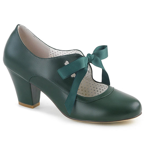 Pin Up Couture WIGGLE-32 Pump (Dark Green Faux Leather)