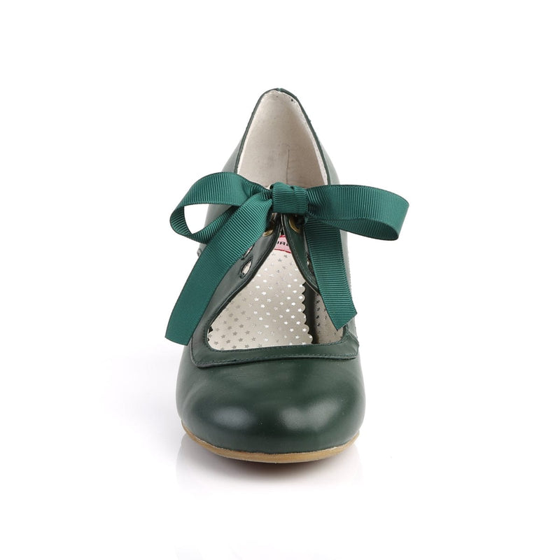 Pin Up Couture WIGGLE-32 Pump (Dark Green Faux Leather)