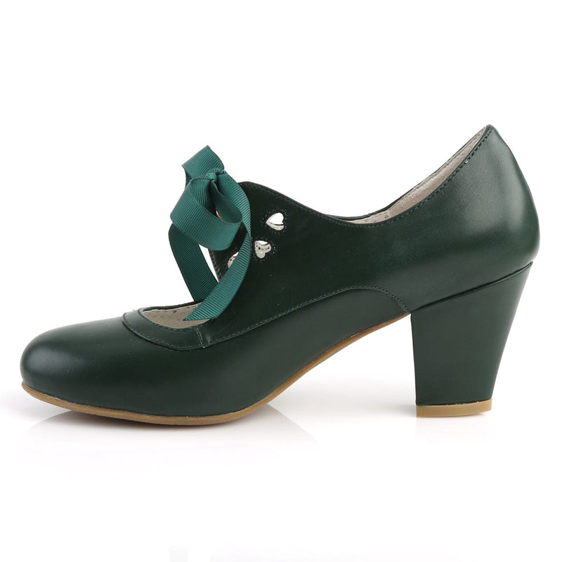 Pin Up Couture WIGGLE-32 Pump (Dark Green Faux Leather)