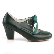 Pin Up Couture WIGGLE-32 Pump (Dark Green Faux Leather)