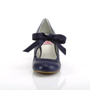 Pin Up Couture WIGGLE-32 Pump (Navy Blue Faux Leather)