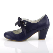 Pin Up Couture WIGGLE-32 Pump (Navy Blue Faux Leather)