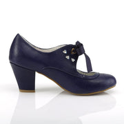 Pin Up Couture WIGGLE-32 Pump (Navy Blue Faux Leather)