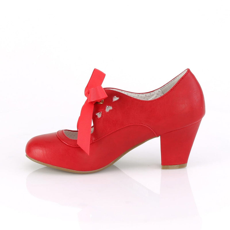 Pin Up Couture WIGGLE-32 Pump (Red Faux Leather)