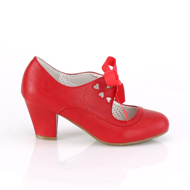 Pin Up Couture WIGGLE-32 Pump (Red Faux Leather)