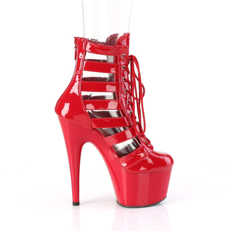 Pleaser ADORE-1013MST Platform Ankle Boot (Red Patent/Red)