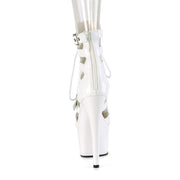 Pleaser ADORE-1013MST Platform Ankle Boot (White Patent/White)