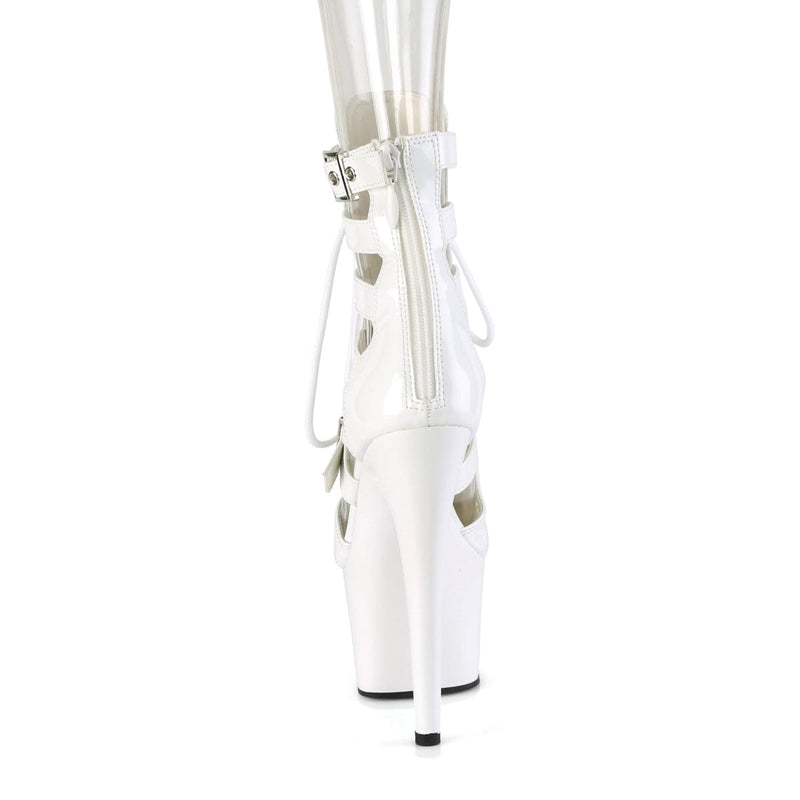 Pleaser ADORE-1013MST Platform Ankle Boot (White Patent/White)