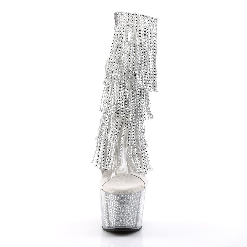 Pleaser ADORE-1017SRS Platform Ankle Boot (Clear-Silver Rhinestone/Silver SRhinestone)