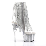 Pleaser ADORE-1017SRS Platform Ankle Boot (Clear-Silver Rhinestone/Silver SRhinestone)